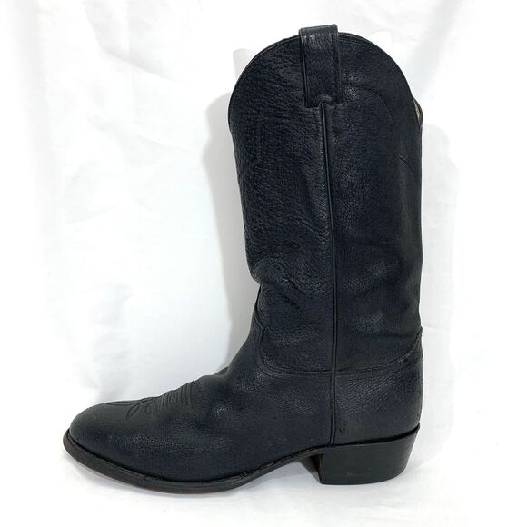 Justin Boots Style 9183 All Black Leather Size 12 D main image 6